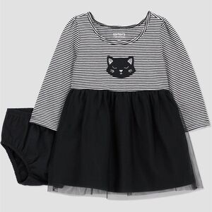 Cat & Jack Striped Black and White Nightgown Set